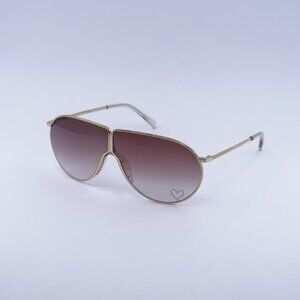 Stella McCartney SC40064I 30F Sunglasses Gold Shield Frame, Brown Lenses